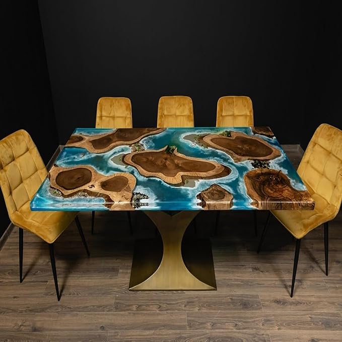 RESINHOMEFURNITURE Meticulously Island Look Epoxy Resin Dining Table Living Room Table Hallway Table Meeting Table Conference Table Bar Counter Table Center Table Home Décor