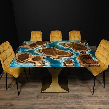RESINHOMEFURNITURE Meticulously Island Look Epoxy Resin Dining Table Living Room Table Hallway Table Meeting Table Conference Table Bar Counter Table Center Table Home Décor