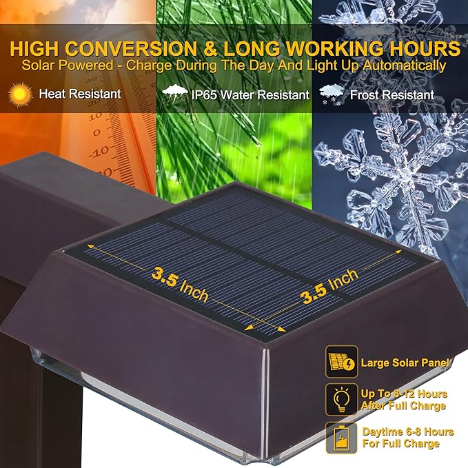 Bobcat Solar Pathway Lights Outdoor Super Bright 300 lumens with 2-in-1 Warm White and Daylight Color Modes, Solar LED Lights Outdoor Waterproof for Path, Sidewalk, Driveway or Walk Way Light(4 Pack)