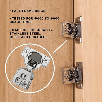 1-1/4 Inch Overlay Soft Close Cabinet Hinges, 30 Pack Slow Soft Close Hinges for Kitchen Cabinets Satin Nickel Hidden Self Closing Kitchen Cabinet Hinges for Cupboard