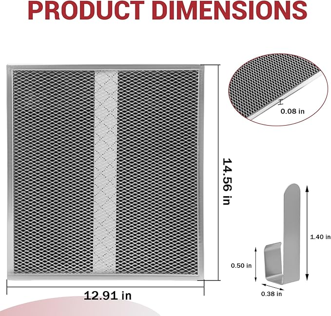 2 Pack HPF30 Range Hood Non-Duct Charcoal Filters Kit, Premium Replacement for Broan HPF30, S97020466 & Mantra/Osmos/Glacier XC Series Ductless Range Hoods, High-Efficiency Activated Carbon Filtration