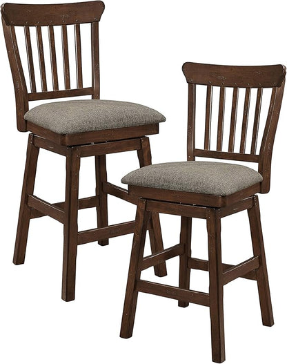 Lexicon Ellyza 5-Piece Counter Height Dining Set with Swivel Chairs, Dark Brown