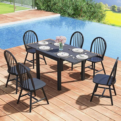 Safeplus 18" Oak Dining Chairs Set of 2, Wood Windsor Chair with Spindle Back for Country Farmhouse Kitchen Island