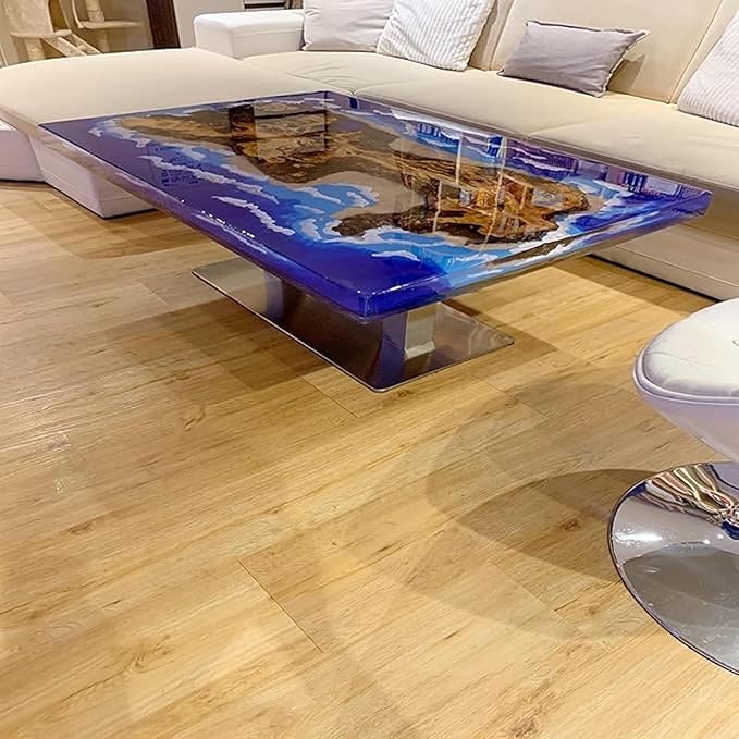 RESINHOMEFURNITURE Premium Blue Island Ocean Look Resin Dining Table Epoxy Table Console Table Side Table Living Room Table Coffee Table Center Table Study Table Patio Table Home Décor