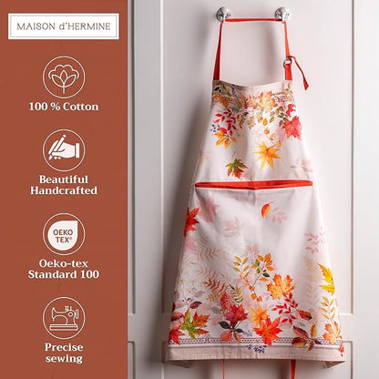 Maison d' Hermine 100% Cotton Apron for women with Pocket Kitchen Chef Apron for Men Cooking Mothers Day Gifts