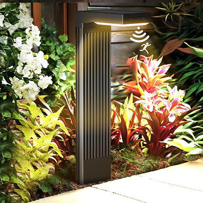 COXSENI Solar Pathway Lights Outdoor 4Pack, 2 Color in 1 Motion Sensor Walkway Lights 400LM with Warm/Cool White, 12H Lasting, IP65 Waterproof Solar Powered Landscape Lighting for Garden, Yard