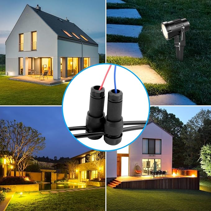 50 Pack Low Voltage Landscape Light Wire Connector Outdoor 14-20 Gauge Cable Connectors for Landscape Path Lights Work with Malibu Paradise Moonrays and More