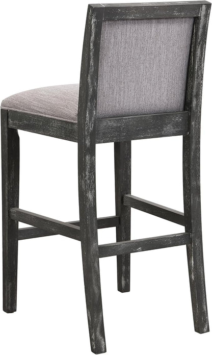 30.5 Inch Height Bar Stools Set of 2, Rubber Wood Frame,Fabric Sponge Cushion and Upholstered Barstools, Retro Bar Chairs Suitable for Kitchen Island,Bedroom,Dining Room.