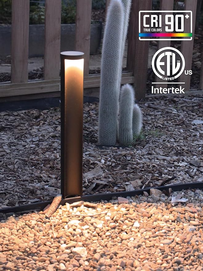 LEONLITE 5CCT Low Voltage Landscape Lights, 5W Anti-Glare LED Pathway Lights, Die-Casted Aluminum Housing, IP65 Waterproof for Outdoor Path Sidewalk Walkway, 1800K-5000K, ETL, Pack of 6
