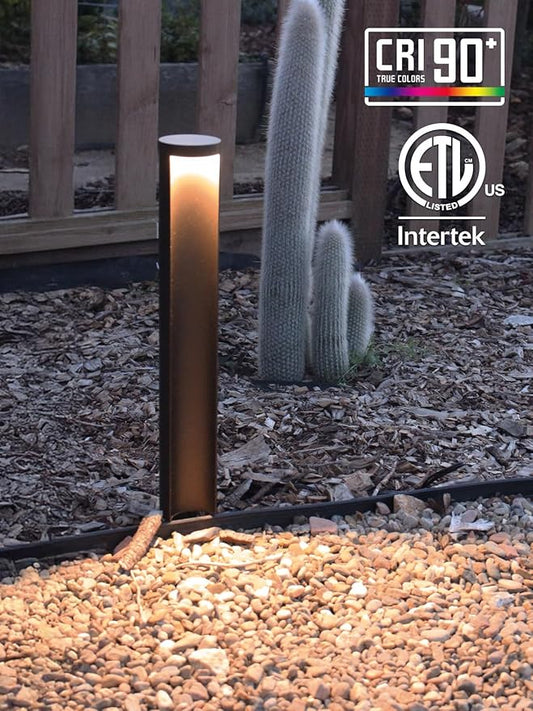 LEONLITE 5CCT Low Voltage Landscape Lights, 5W Anti-Glare LED Pathway Lights, Die-Casted Aluminum Housing, IP65 Waterproof for Outdoor Path Sidewalk Walkway, 1800K-5000K, ETL, Pack of 6