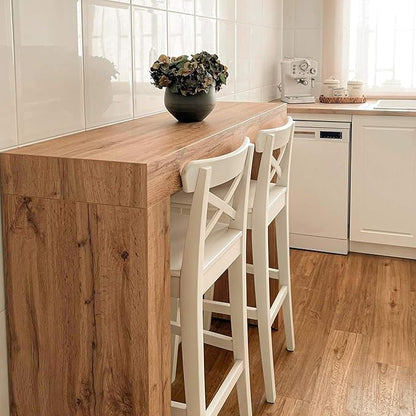 Mobili Fiver, Evolution High Table 47.2 x 15.7 in, Rustic Oak, Made in Italy
