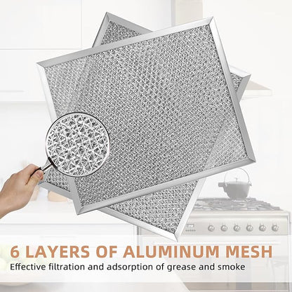 S97006931 Range Hood Filter by Fetechmate Compatible with Br-oan Nu-tone BP29 NY NV Series Range Hood 97006931 Aluminum Filter Replace 1172137, 5-3078, 88150, 99010121-10.5 x 8.75in - 4 PACK