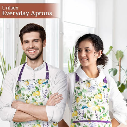 Maison d' Hermine 100% Cotton Apron for women with Pocket Kitchen Chef Apron for Men Cooking Mothers Day Gifts