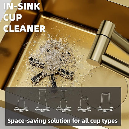 TORVA Gold RV Kitchen Sink, 12x17x7 Inch Compact Bar Sink, 16 Gauge T304 Stainless Steel Undermount Nano Coated Sink, Space-Saving Design for Camper Van, Boat, and Tiny Home