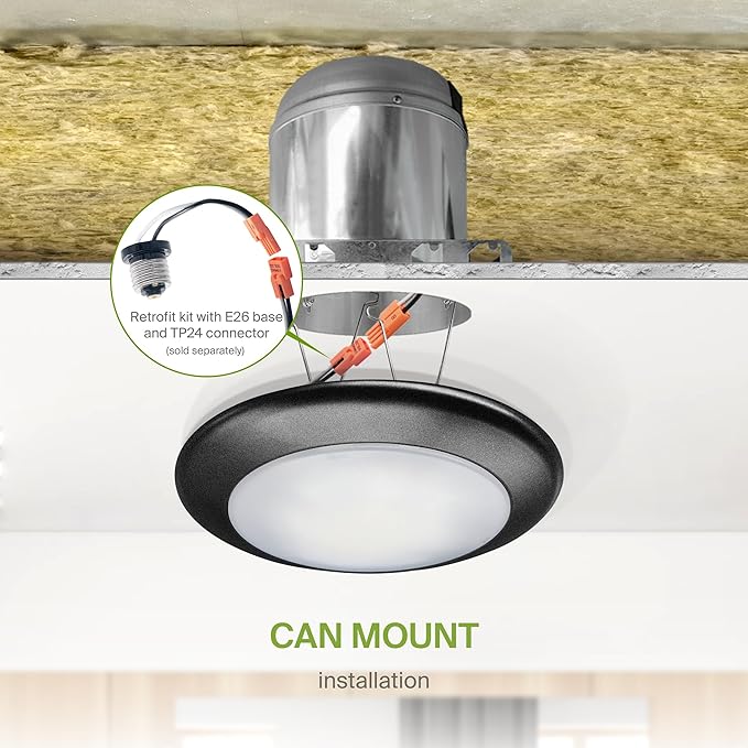 ASD 6 Pack LED Disk Lights 6 Inch, 15W 5CCT 2700K-5000K 1245LM CRI90+, Dimmable Flush Mount Ceiling Light Fixture, Low Profile Surface Mount Disc Lights, Junction Box or Recessed Can Install, ETL