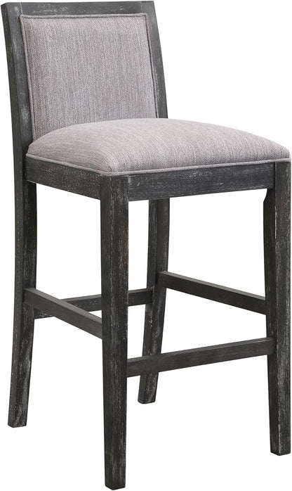 30.5 Inch Height Bar Stools Set of 2, Rubber Wood Frame,Fabric Sponge Cushion and Upholstered Barstools, Retro Bar Chairs Suitable for Kitchen Island,Bedroom,Dining Room.