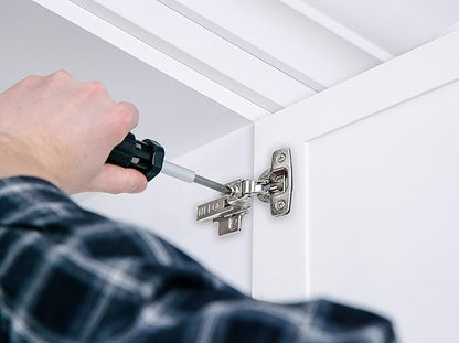 Soft Close Cabinet Hinge Set. 10 Inset Soft Close Hinges for Kitchen Cabinets with Adjustable Close Speeds.