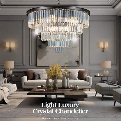 Luxury Modern Crystal Chandeliers Lighting Contemporary Pendant Chandelier Ceiling Lamp Lights Fixture 5-Tier (10 Lights) for Dining Room Living Room Hotel
