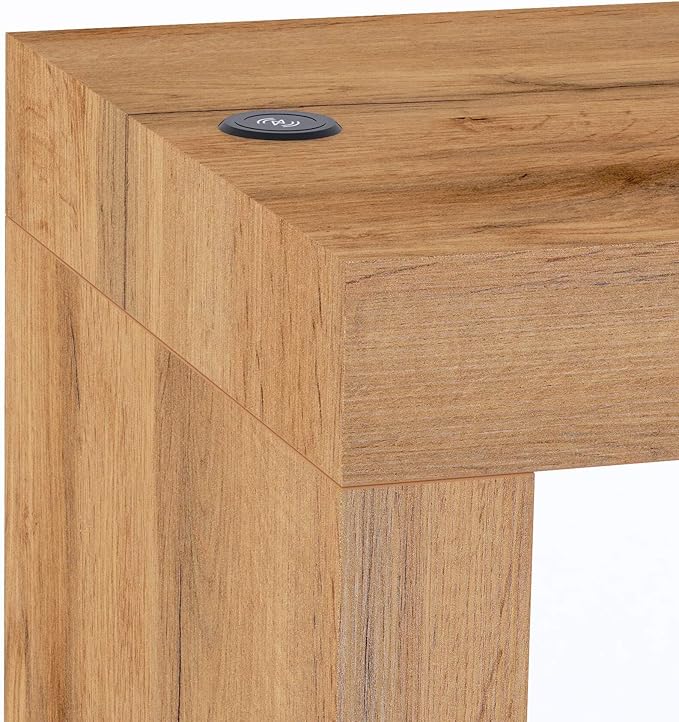 Mobili Fiver, Evolution High Table with Wireless Charger 47.2 x 23.6 in, Rustic Oak, Made in Italy