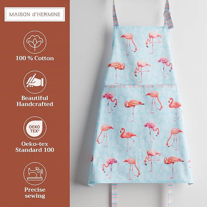 Maison d' Hermine 100% Cotton Apron for women with Pocket Kitchen Chef Apron for Men Cooking Mothers Day Gifts