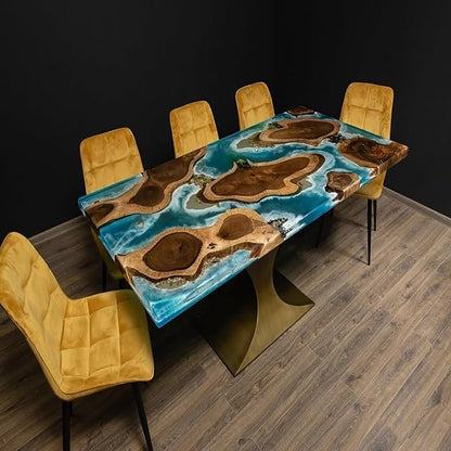 RESINHOMEFURNITURE Meticulously Island Look Epoxy Resin Dining Table Living Room Table Hallway Table Meeting Table Conference Table Bar Counter Table Center Table Home Décor
