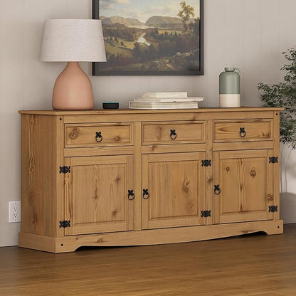 Furniture Dash Solid Wood Buffets & Sideboards 65.9" W, 16.9" D, 31.6" H - Kitchen Storage Cabinets, Buffet Cabinet with Storages, Bar Liquor Cabinet, Kitchen Island, Entertainment Center