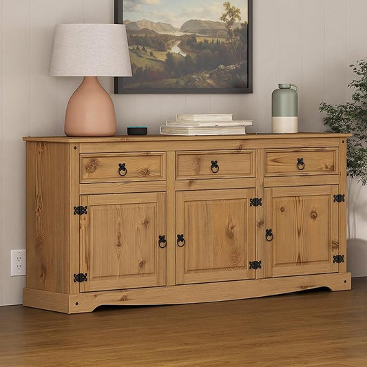 Furniture Dash Solid Wood Buffets & Sideboards 65.9" W, 16.9" D, 31.6" H - Kitchen Storage Cabinets, Buffet Cabinet with Storages, Bar Liquor Cabinet, Kitchen Island, Entertainment Center