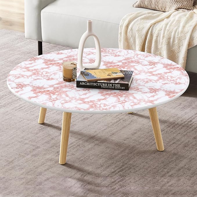 practicalWs White/Pink Marble Contact Paper Granite Peel and Stick Countertops Self-Adhesive Wallpaper Cabinets Drawer Shelf Wall Crafts Wall Paper Decorations 35.4 in x 118 in