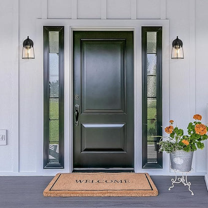 Black Outdoor Wall Sconces, Farmhouse Exterior Wall Mounted Light with Clear Glass Water Proof Outdoor Porch Lights for Patio, Gazebo, Entryway