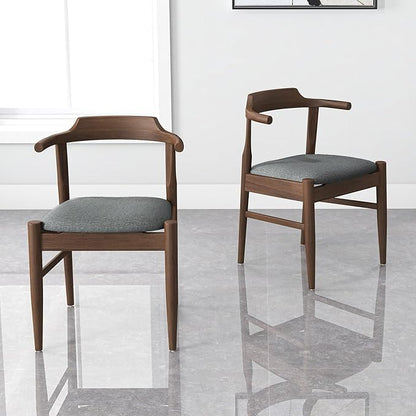 Counter Height Side Chairs Set of 2, Gray Fabric with Solid Wood Frame and Foot Pegs, 28 Inch Height Modern Farmhouse Chairs for Kitchen Island & Dining