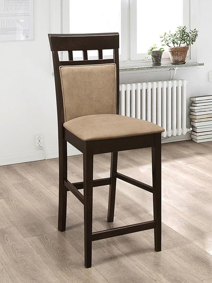 Coaster Home Furnishings - Gabriel - Wood Upholstered Counter Height Chairs (Set of 2) - Closed Back, Padded Seat and Back - Dining Room & Kitchen - Cappuccino - 100219