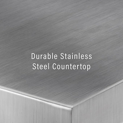 Crosley Furniture Full Size Stainless Steel Rolling Kitchen Island Storage Cart, Microwave Stand, Spice Rack, Black