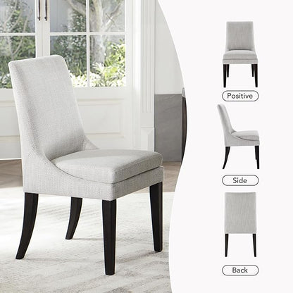 KISLOT Upholstered Dining Chairs Modern Sidechair Performance Fabric High Back Armlesschair for Diningroom Kitchen,Linen,Set of 4(2 Box)