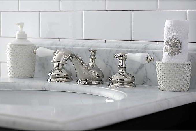 Kingston Brass KS1166PL 8 in. Widespread Bathroom Faucet, Polished Nickel