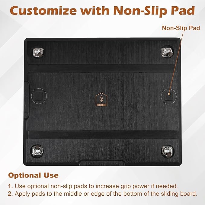 oy&Grace Appliance Slider for Kitchen Appliances 360° Rolling Sliding Tray for Coffee Maker Countertop, Bamboo Coffee Pot Slider Rolling Tray with Universal Rollers (Black, Medium 14.5" x 10")