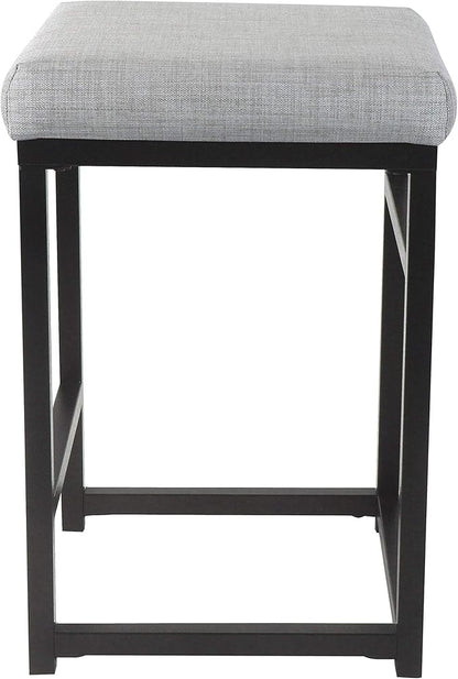 Homepop Home Decor | Modern 24-Inch Counter Stool | Backless Metal Frame Bar Stools Counter Height | Decorative Home Furniture, Natural