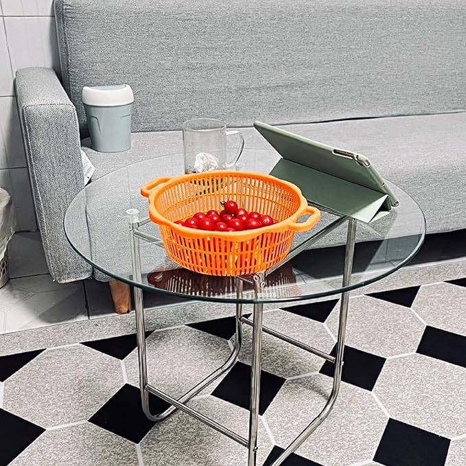20" Clear Round Glass Table Top, Thick Tempered Glass with Smooth Polished Edge, Ideal for Kitchen, Living Room, Office or Patio Table Replacement