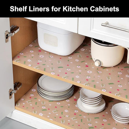 Cooyes Shelf Liner – Premium Non-Adhesive Cabinet & Drawer Liner for Kitchen – Waterproof Shelf Paper with Modern Pattern – Durable EVA Cabinet Mat – Easy to Cut （24" W x 120" L）