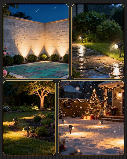 6W 700LM Low Voltage Landscape Lighting, 12V AC/DC 3000K Warm White LED Low Voltage Landscape Lights, IP65 Waterproof Outdoor Spotlights with Connectors for Garden Tree Yard 10Pack W01SLP1006