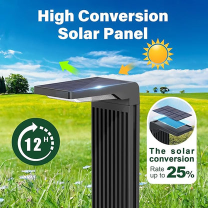 COXSENI Solar Pathway Lights Outdoor 4Pack, Bright 60LED Solar Path Lights Outside Waterproof, Warm & Cool Walkway Lights Solar Powered, Landscape Light for Driveway Lawn Patio Garden Yard
