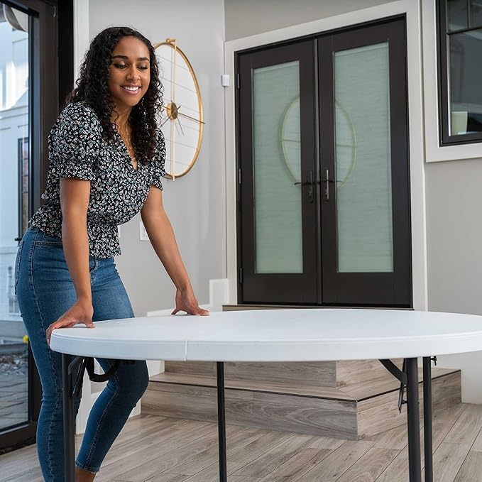 LIFETIME Light Commercial Fold-in-Half Round Table, 4-Foot
