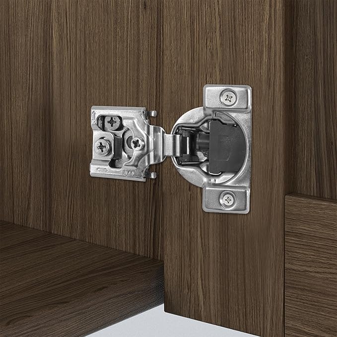 3/4 Inch Overlay Soft Close Cabinet Hinges, 50 Pack Slow Soft Close Hinges for Kitchen Cabinets Satin Nickel Hidden Self Closing Kitchen Cabinet Hinges for Cupboard