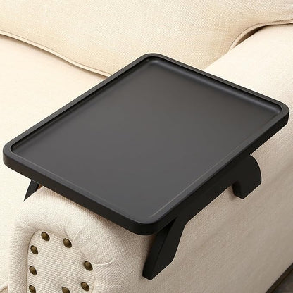 SINWANT Couch Arm Table,Bamboo Couch Arm Tray for Armrest,13.78" Sofa Clip on Tray Table for Home Living Room Snack & Drink Remote