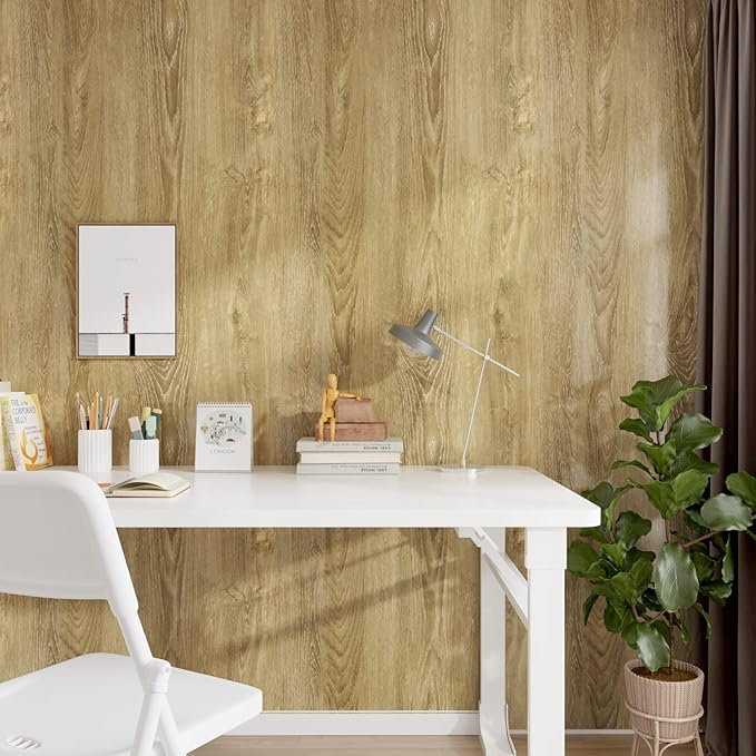 WESTICK Wood Grain Contact Paper for Countertops Waterproof Brown Wood Peel and Stick Wallpaper Faux Wood Contact Paper Self Adheisve Wood Wallpaper for Cabinets Bedroom Dresser Table Doors 118"x24"