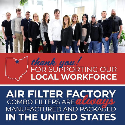 Air Filter Factory LL62F, LL6200, MM 6500 Compatible For Broan Nutone Aluminum Grease Mesh Charcoal Carbon Combo Range Hood Filter (Pack of 2)
