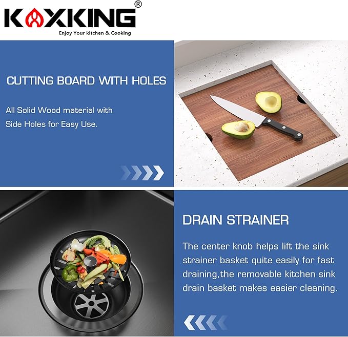 RV Kitchen Sink 13x15 Inch with Foldable Faucet, Nano Black 16 Gauge Stainless Steel Undermount Workstation Sink with Cutting Board Cover, Bottom Grid & Drain Kit