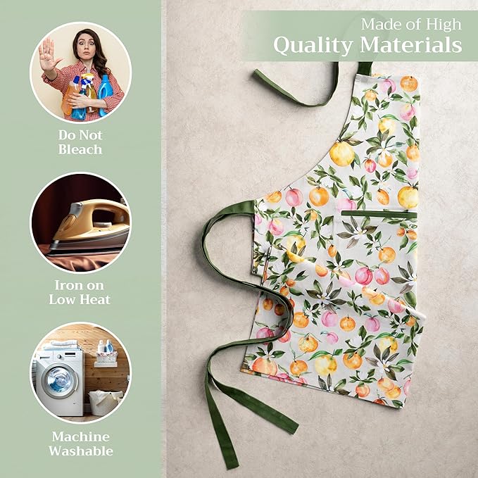 Maison d' Hermine 100% Cotton Apron for women with Pocket Kitchen Chef Apron for Men Cooking Mothers Day Gifts