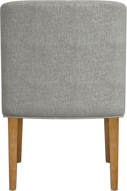 Homepop Home Decor | Upholstered Dining Chairs with Low Back |Decorative Home Furniture, Gray Woven (Single Pack)