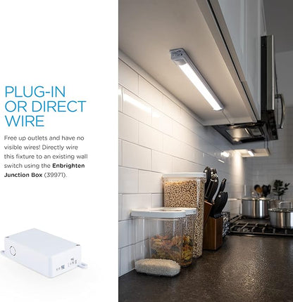 Enbrighten Premium Linkable Under Cabinet Fixture, 18in, LED, Linkable, 628 Lumens, 3000K Warm White, 38846-T1