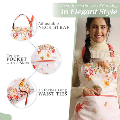 Maison d' Hermine 100% Cotton Apron for women with Pocket Kitchen Chef Apron for Men Cooking Mothers Day Gifts